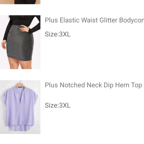 SHEIN Plus Size Notched Neck Dip Hem Top - Picture 2 of 5